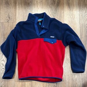 Patagonia Synchilla Two-Tone Snap Pullover - Navy & Red
